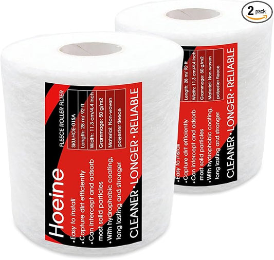 Replacement Fleece Roll for Red Sea 500 Series Filter Systems, 92ft Quick-Change Dense Filter Media, Crystal Clear Aquarium Filtration (2 Packs)