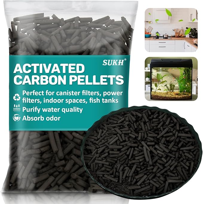 Sukh 310g Acid Free Activated Carbon Pellets - Activated Charcoal Bulk Activated Carbon Aquarium Charcoal Pellets Activated Charcoal Filter Carbon Aquarium Filter for Waterbox Aquariums Pond Fish Tank