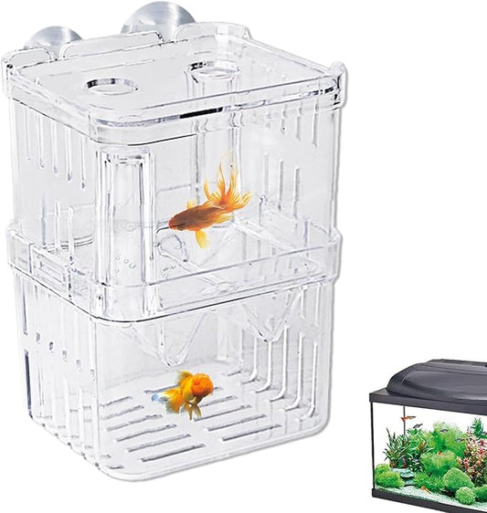 Fish Breeding Box - Fish Tank Divider Acclimation Box, Acrylic Hatchery Incubator Fish Tank | Fish Tank Breeder Box, Baby Fish Tank for Baby Fishes, Shrimp, Clownfish, Guppy, Aggressive Fishes