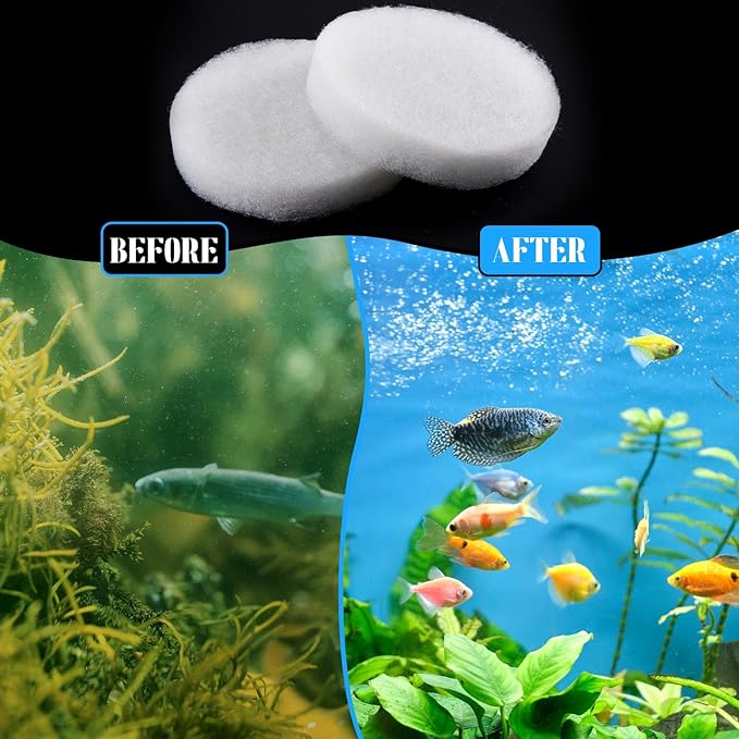 Tranqun 1 Pcs Fine Filter Water Polishing Pad Compatible with Fluval Fx4, Fx5, Fx6 7 x 7 x 1.38 Inches White Filter Media Canister Aquarium Water Polishing Pads