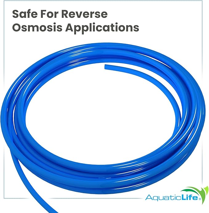 AQUATICLIFE 1/4” Polyethylene Reverse Osmosis RO Tubing, 50 feet – Blue