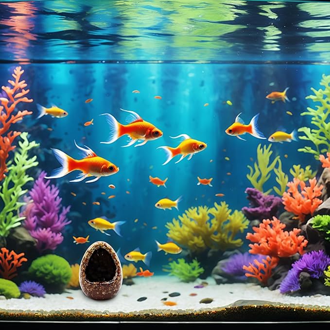 Fish Tank Decorations, 2 Pack Ceramic Broken Egg Ornaments, Aquarium Accessories, Decor for Fish Tank, Aquarium Decoration