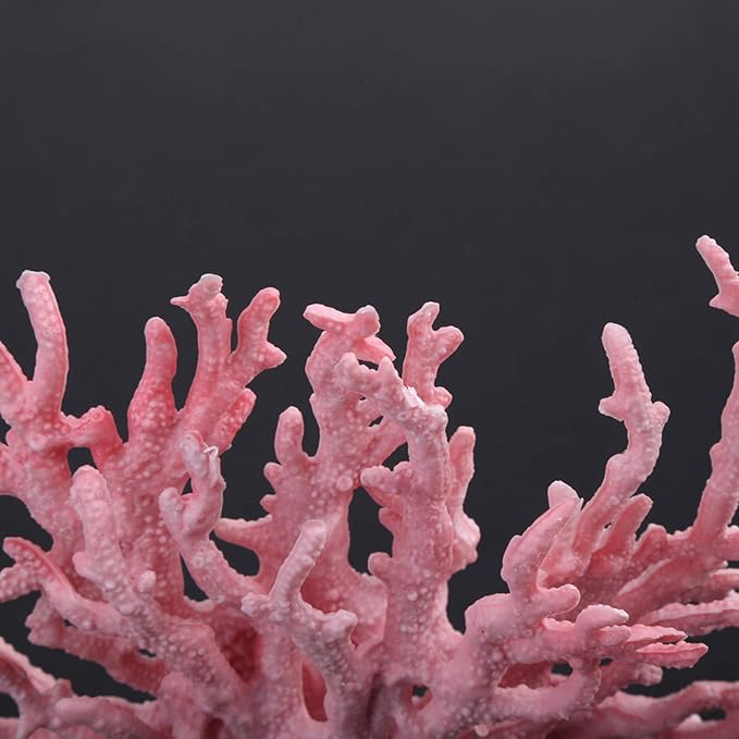 Aquarium Coral Plastic Vivid Artificial Coral Plant Ornament for Aquarium Underwater Fish Tank Pink (Small Size (29.9 X 15 X 6.7in))