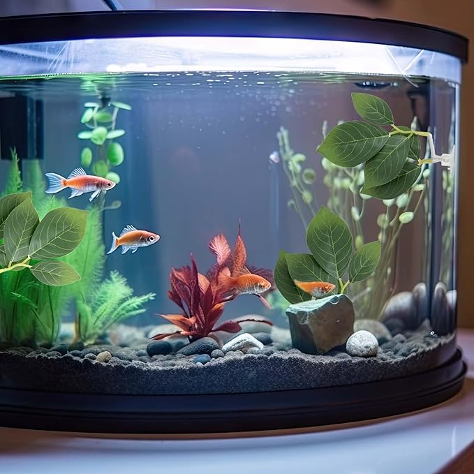 Hariendny 3 Pcs Fish Tank Accessories Betta Fish Leaf Pad Aquarium Décor Simulating The Natural Habitat for Betta Spawning Grounds Resting Bed with Plastic Suction Cup