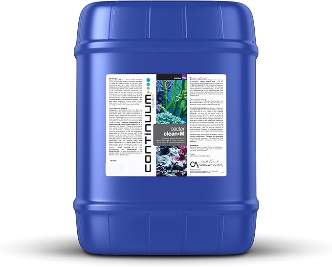Continuum Aquatics Bacter Clean M for Reef & Marine Aquariums – Loosens Detritus, Cleans Live Rock, Reduces Organic Waste & Enhances Water Clarity Naturally, 20L