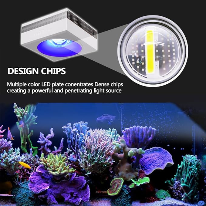 PopBloom RL90 iOS/Android App Control Saltwater Reef Aquarium Light 72 inch Aquarium LED WiFi Lights LED Coral Reef Lighting for 180-220cm Tank