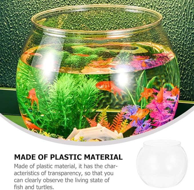 Beaupretty Shatterproof Fish Bowl 3pcs Plastic Fish Bowls Round Clear Aquarium Fish Keeper Vase Pot Goldfish Bowl Hydroponic Plant Container for Wedding Christmas Holiday