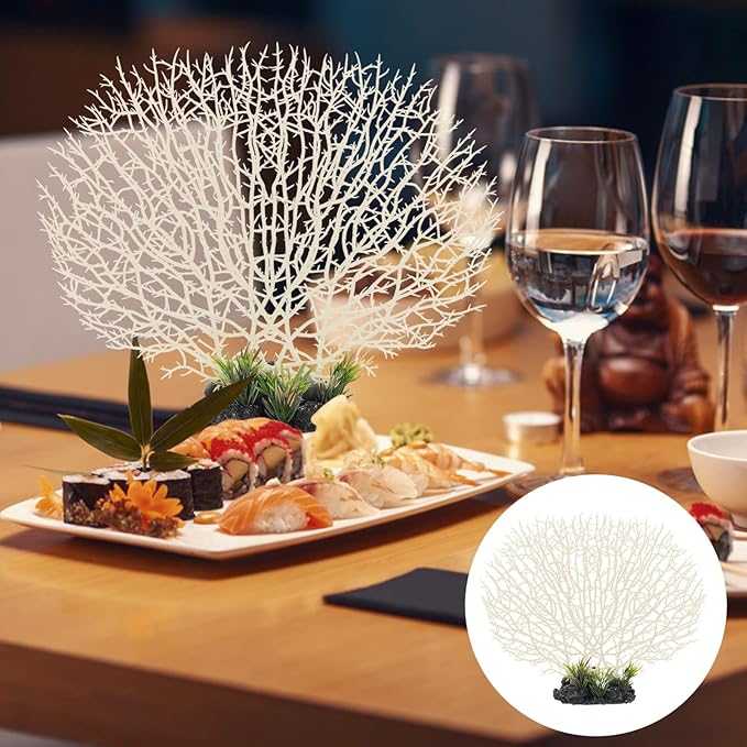 UPKOCH Simulated Coral Decoration 11.81X9.84X1.96 Inch Artificial Coral Ornament Sea Themed Decor for Aquarium and Sushi Plate Display