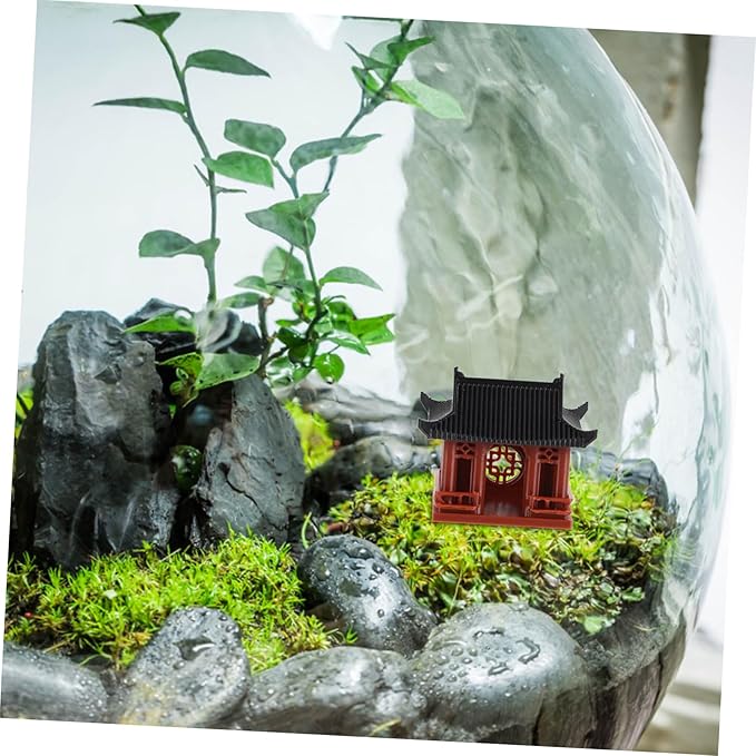 Ipetboom Miniature Pagoda Statue Zen Asian Decor for Home Meditation Compact Bonsai Micro Landscape Figurine for Fish Tank Sand Table Intricate Design Vibrant Colors