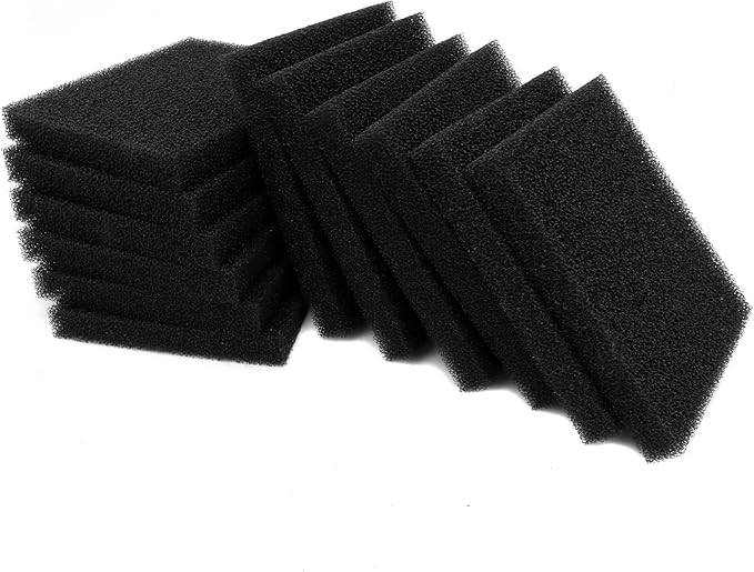 ALEGI Aquarium Bio Sponge Fitler Media, 6.28 x 5.5 x 0.78 Inch Fish Tank Filter Cartridge Filter Foam Pad Inserts for ML350 (12 Pack)