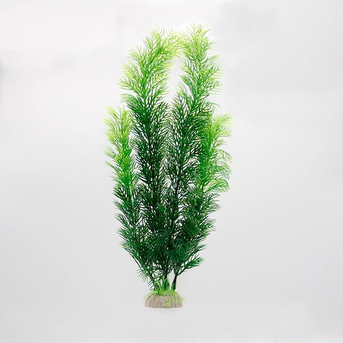 NW Wholesaler 12 Inch Green Faux Fern Plant for Fish Tanks - Artificial Plants for Freshwater and Saltwater Aquarium Decor and Fish Hideaway