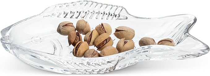 Abbott Collection Small Swimming Fish Dish - Clear Glass (7.5" L)