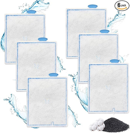 6 Pack Turtle Tank Large Filter Cartridges Compatible with Zilla, Turtle Filter Cartridges for Aquarium, Reptile Terrarium Filter Cartridge for Zilla, for 40G and Large Basking Platform Filter 40G