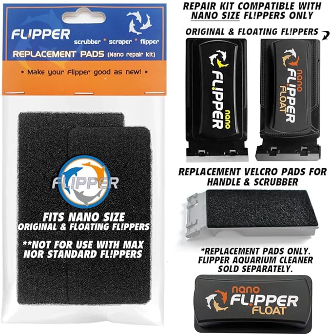 Flipper Cleaner Nano Maintenance Repair kit for Nano Size Original and Floating Flipper Aquarium Cleaners
