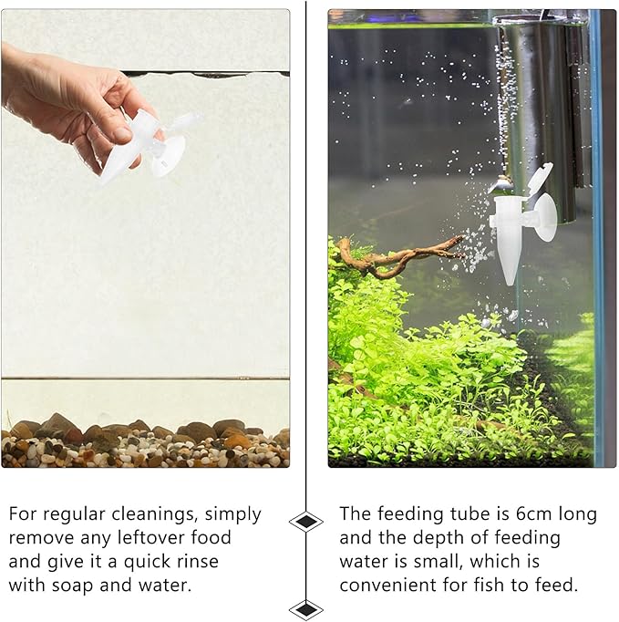 5pcs Mini Aquarium Shrimp Feeder Tube with Suction Cup, Automatic Fish Tank Feeder for Small Shrimp and Ornamental Fish