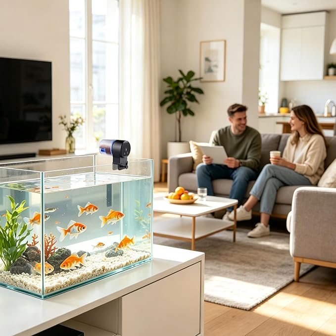 Automatic Fish Feeder for Aquarium | Adjustable Precision Food Dispenser with Timer - Battery Powered Feeder,for Home Dorm Office Apartment Bedroom Betta Turtle Goldfishes Koi