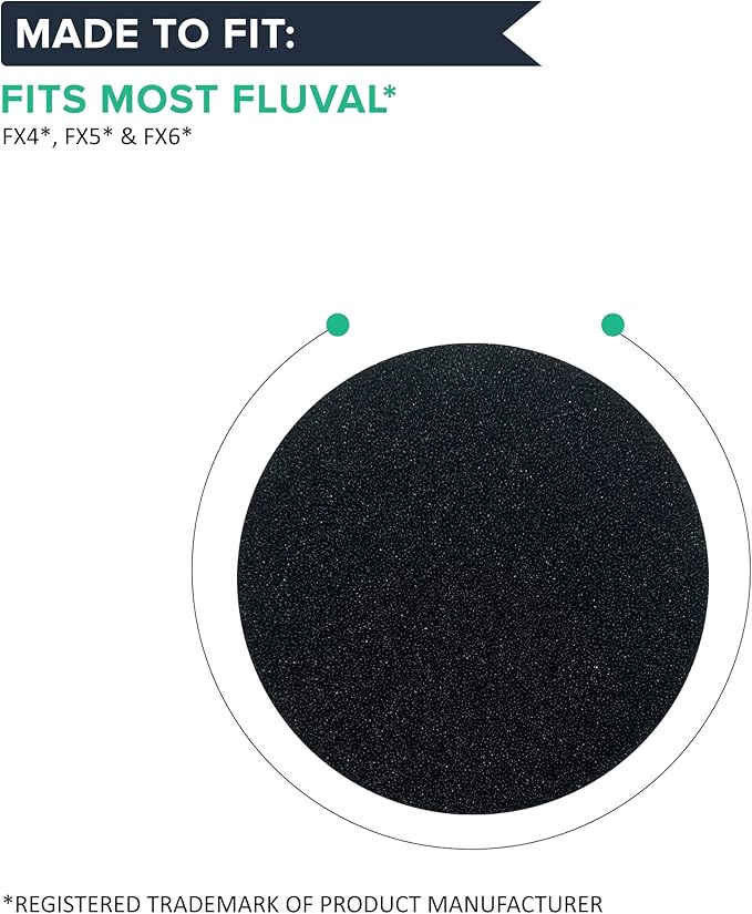 Think Crucial Replacement Aquarium Bio-Foam Filters - Compatible with Fluval FX4, FX5 & FX6 (6 Pack)
