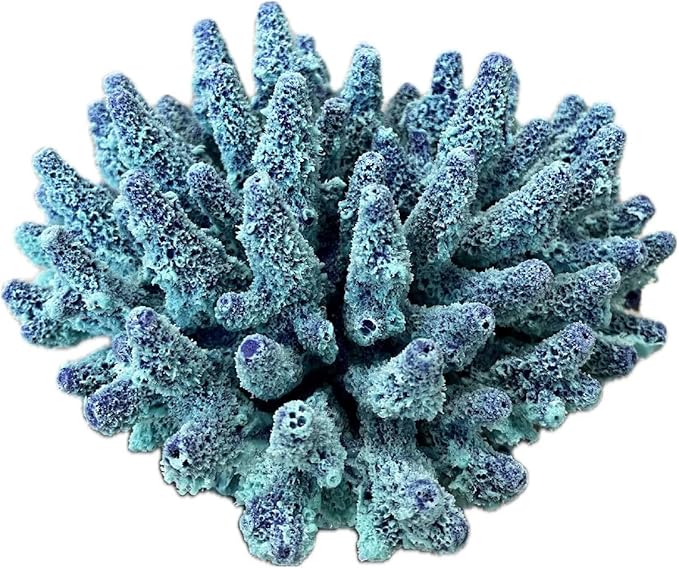 Medium Acropora Gemmifera – Artificial Coral for Fish Tank & Aquarium Decor – #101 (Aqua/Purple)