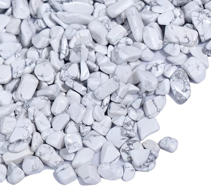 gemshan 2lb Natural White Rocks 7mm-9mm, River Rocks for Plants Succulents, Withe Stone Pebbles for Aquarium Vase Decoration