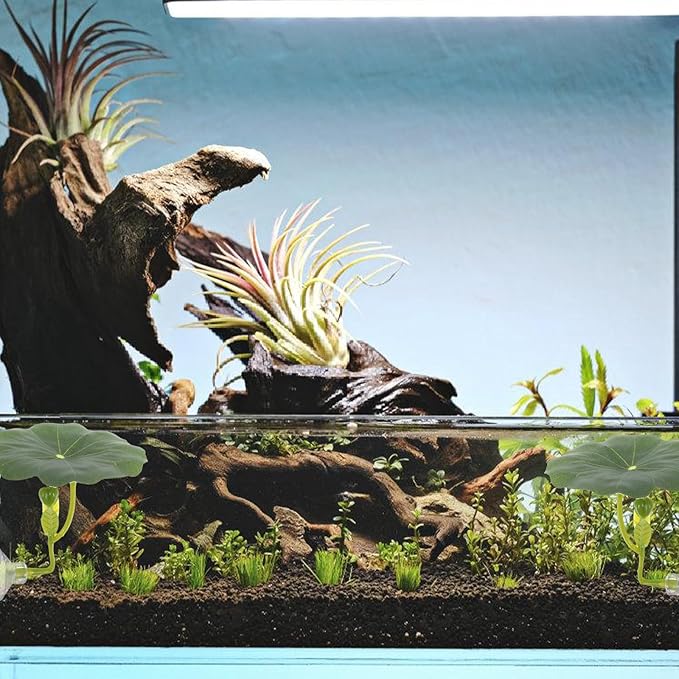 Kichvoe Betta Lotus Leaf Bed Aquarium Floating Decor Fish Tank Accessories Betta Resting Spot and Hideaway Artificial Lotus Leaf 2.55X2.28X2.12In