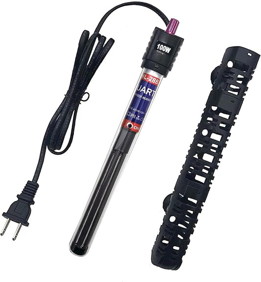Aquarium Heater 100W/300W/500W Fish Tank Heater Submersible Auto Thermostat Turtle Tank Heater 10-90 Gallon with Protective Sleeve and 3 Suckers