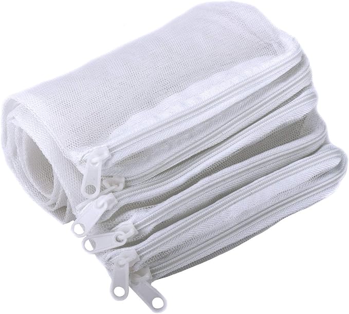 Segarty Filter Media Bags, 10PCS 11.7x7.8 Inch Aquarium Nylon Mesh Bags with Plastic Zipper, Fish Tank White Net Bags for Pellet Carbon, Bio Balls, Ceramic Rings, Ammonia Remover