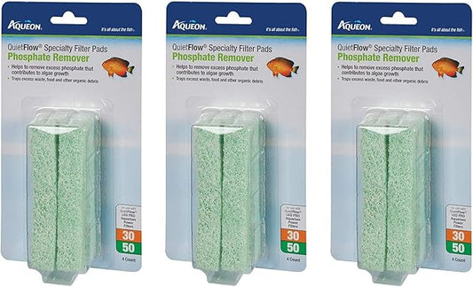 Aqueon 3 Pack of QuietFlow Specialty Filter Pads, 30/50, Phosphate Remover