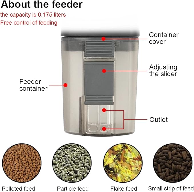 Automatic Fish Feeder, Aquarium Electric Auto Fish Feeder,Moisture-Proof Fish Tank Pond Feeder Fish Food Dispenser with LCD Display Digital Timer for Vacation Weekend Holiday