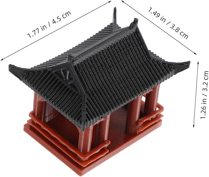 Ipetboom Miniature Pagoda Statue Zen Asian Decor for Home Meditation Compact Bonsai Micro Landscape Figurine for Fish Tank Sand Table Intricate Design Vibrant Colors