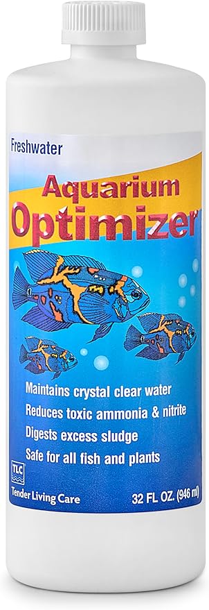 TLC Products, Freshwater Aquarium Optimizer, Aquarium Water Clarifier, Reduces Ammonia, 32 Fl Oz