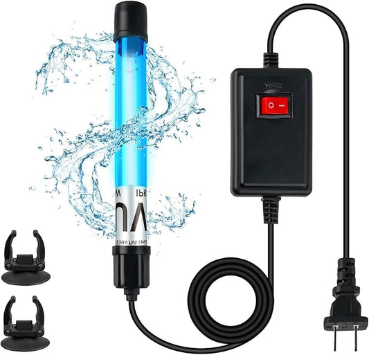 9W Aquarium UV Light for 60-180 Gallon Fish Tank Green Clean Light 9 inch