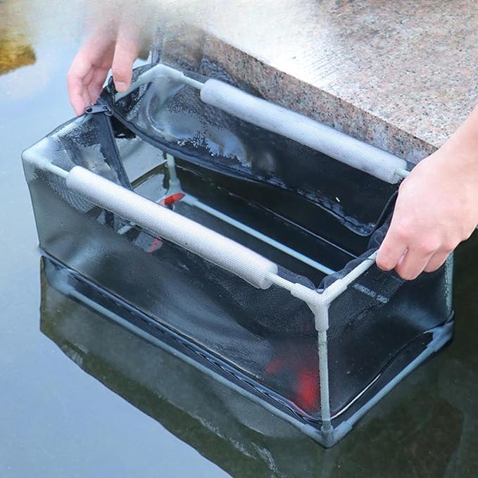 Aquarium Separation Net Breeding Box Nylon Mesh Multipurpose Pp Frame with Zipper for Fish Spawn Hatchery Easily Install, 42x22x22cm