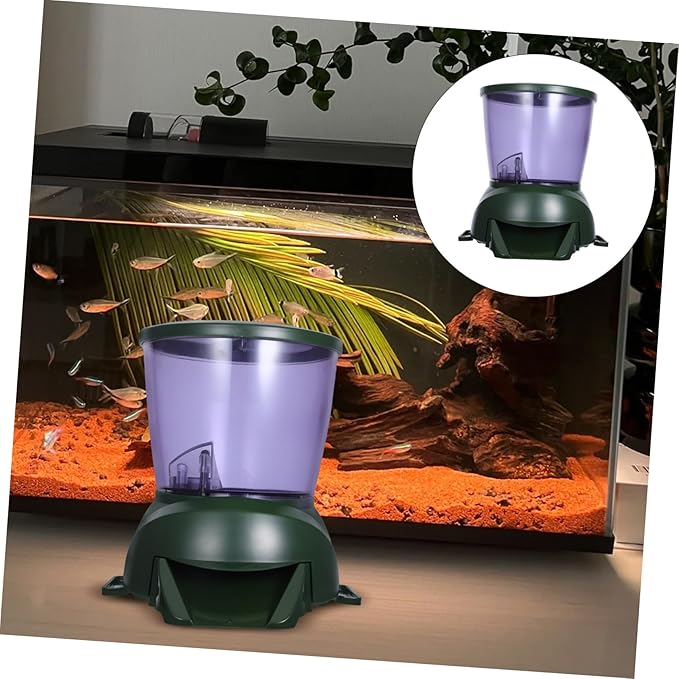 Automatic Fish Feeder with LCD Display Timing and Quantitative Feeding for Small Ponds and Aquariums Pellet Food Dispenser for Up to Days Battery Operated Without Batteries