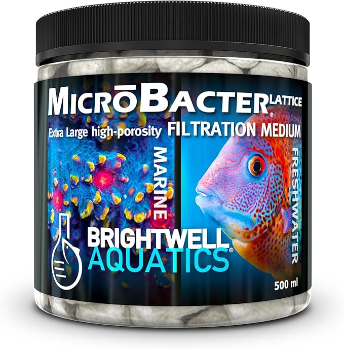 Brightwell Aquatics MicroBacter Lattice XL – Porous Biological Filtration Medium for use in Freshwater, Planted, Brackish Aquariums and Systems, 500 ml