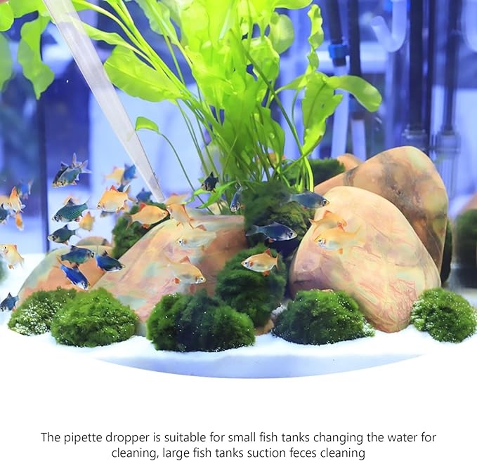 POPETPOP 3pcs Fish Tank Cleaner Dropper Prolonged Pipe Aquarium Waste Water Changer Manual Siphon Vacuum Gravel Sand Cleaning