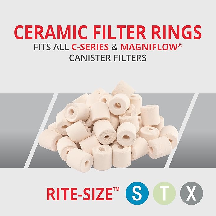 Marineland Ceramic Filter Rings, 140 Count, Support Biological Aquarium Filtration, Rite-Size S, T and X, Fit All C-Series and Magniflow Canister Filters