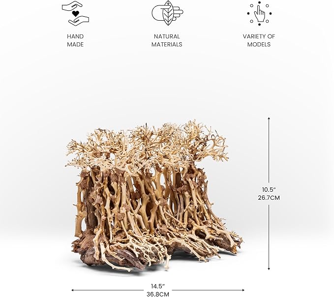 Ultum Nature Systems Bonsai - Handcrafted Hardscape Driftwood for Aquarium, Terrarium, Vivarium, Natural Aquascape Hardscape Decorations, Aquascaping Hardscape for Live Aquatic Plants - 005, X Small