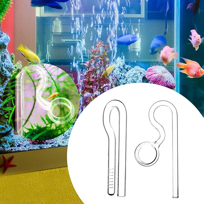 Aquarium Lily Tube Glass Lily Pipe in in/Out Clear Remove Oil Easy to Clean with Surface Skimmer Fish Tank Filter, 10mm