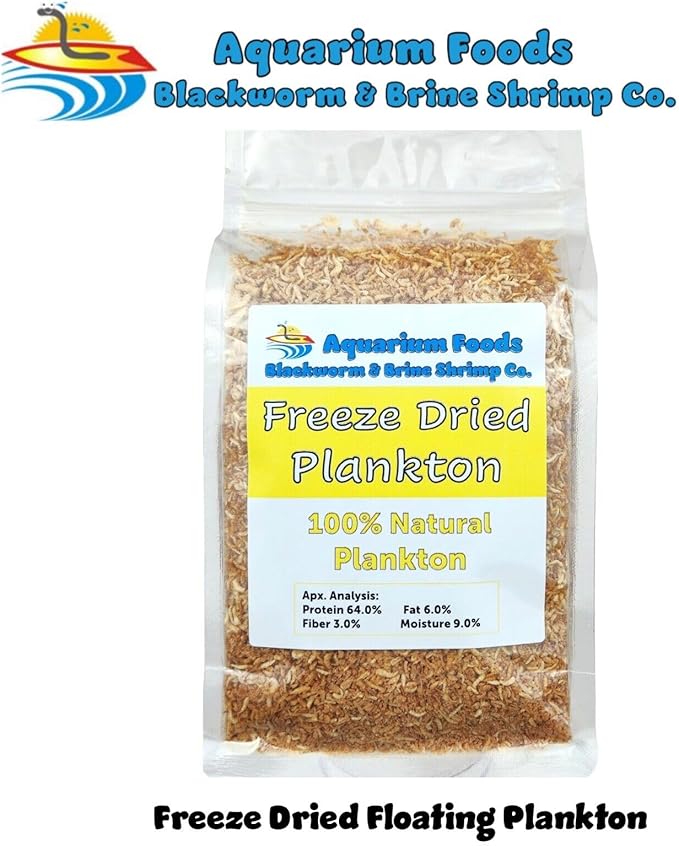 Plankton, Freeze Dried Pacific Plankton for All Marine Fish, Corals, Anemones, All Tropical Fish, Cichlids, Discus, Tetras, Goldfish, Koi & Pond Fish…5.3oz Clear Bag