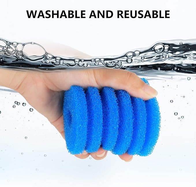 fishkeeper Bio Filter Sponge for Aquariums - 3 Pack, Washable and Reusable, Replacement Biological Filter Sponge Media for Fish Tanks