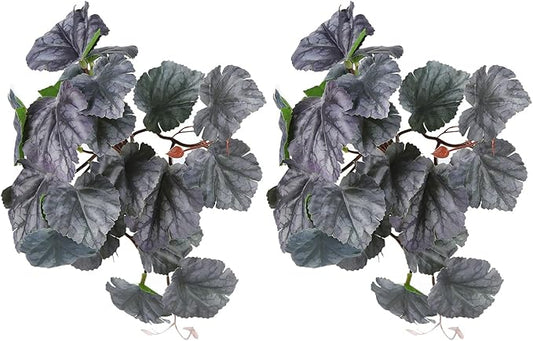 2PCS Artificial Water Plant,Simulation Vine,Lifelike Plastic Leaves Decoration with Suction Cup,Plastic Plant Aquatic Water Grass Decor for Fish Tank (Bicolor Begonia Leaves)