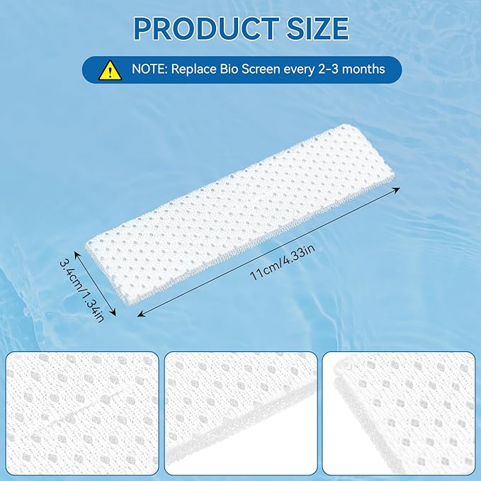 Magluv Aquarium Screen Replacement for Fluval C3 Bio-Screen Fit for Fluval C3 Power Filter Media Replacement Parts, 6-Pack (C3)