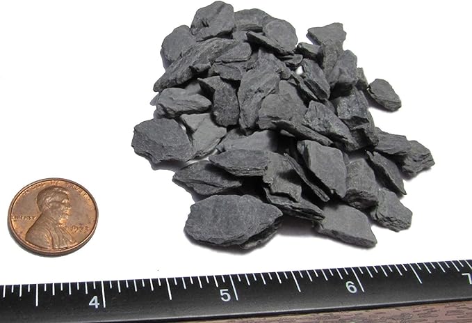 Natural Slate Stone - 1/4 to 1/2 inch Slate Gravel for Aquascaping Aquariums, Miniature or Fairy Garden, Aquarium, Model Railroad & Wargaming (1)