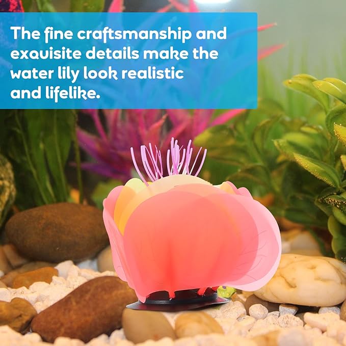 BESPORTBLE Colorful Artificial Water Lily Lotus for Fish Tank Decorations Realistic Simulation Aquatic Plant for Aquascaping and Fish Tank Landscaping Decor