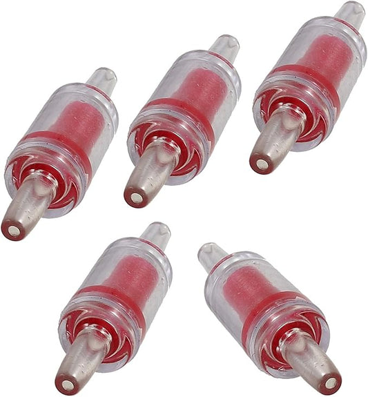 Plastic Air Pump Check Valves, Non-Return Check Valve for Fish Tank, 2.1x 0.58 Inch (Red 5 Pcs)