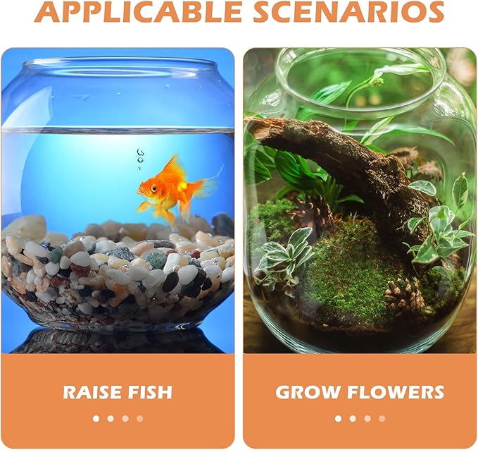 POPETPOP 7 Inch Plastic Fish Bowl: Shatterproof Clear Round Aquarium, Desktop Terrarium Centerpiece Vase for Wedding Party, Candy, Home Decor