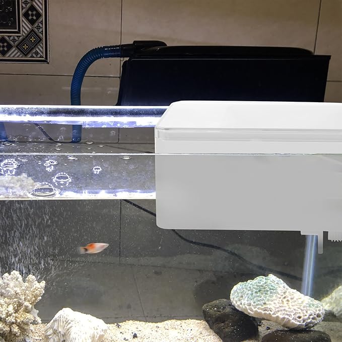 FOMIYES Automatic Fish Feeder for Aquarium, Plastic Fish Tank Feeder with Intelligent Timer and Sealed Design, Small Auto Aquarium Food Dispenser for Precise Feeding During Vacation