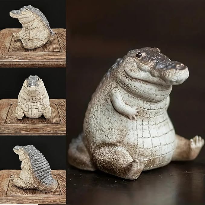 Small Crocodile Fish Tank Decorations, Cute Lively Crocodile Aquarium Decoration, Animal Fish Tank Display Decor,Ornamen Artificial Resin Accessories.