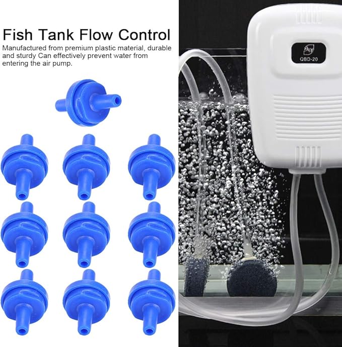 10Pcs Aquarium Air Pump Check Valves Plastic One Way Non‑Return Fish Check Valve Air Pump Accessories for 4MM Hose