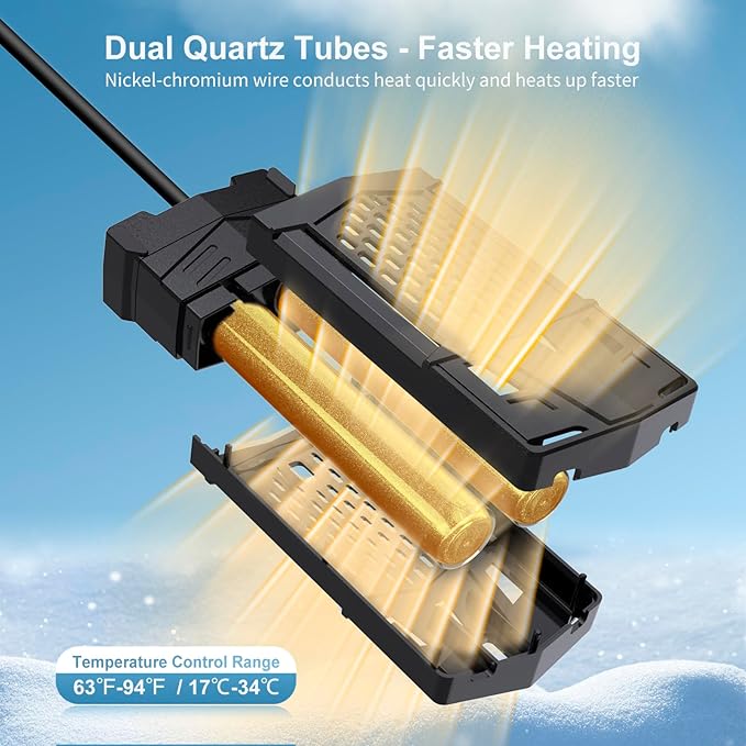 HiTauing Aquarium Heater, Upgrade AP01 300W/500W/800W/1000W Fish Tank Heater with Intelligent IC Chip Controller-Fast Heating, Precise Temperature Control for Saltwater and Freshwater